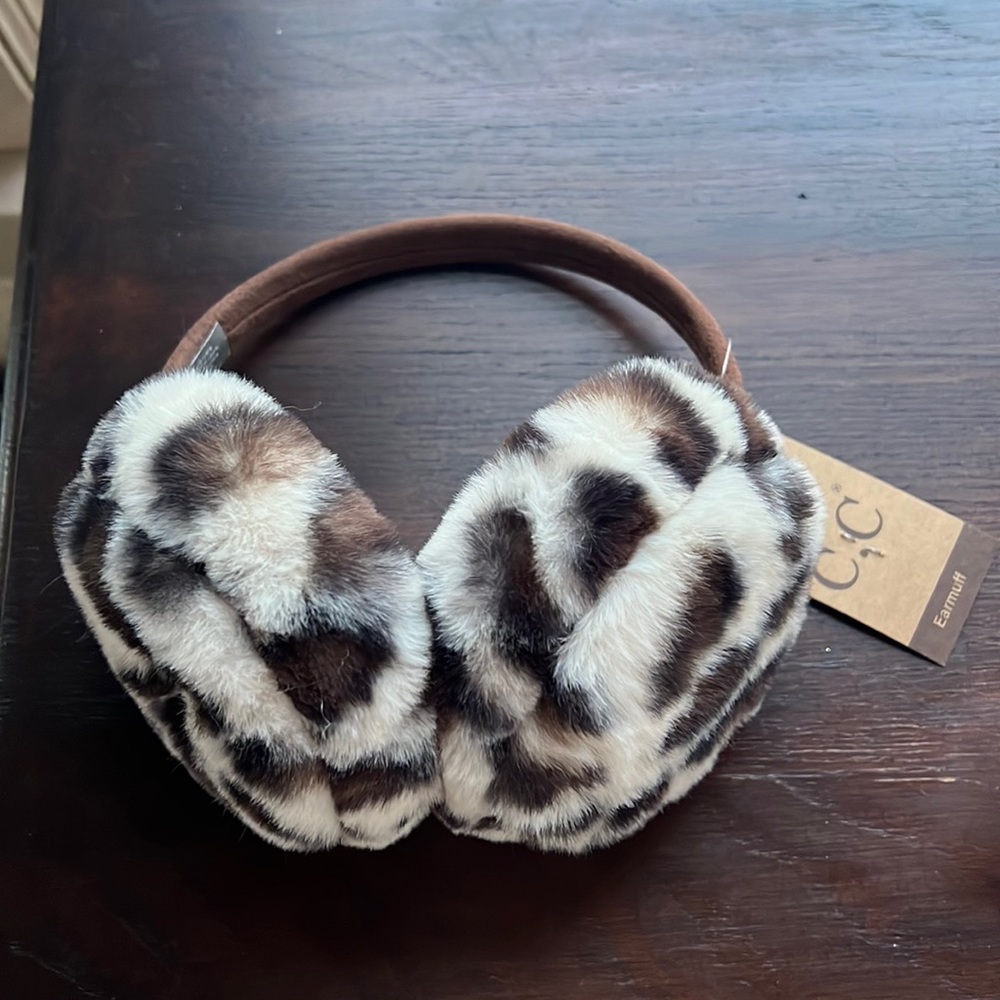 Cozy leopard ear muffs